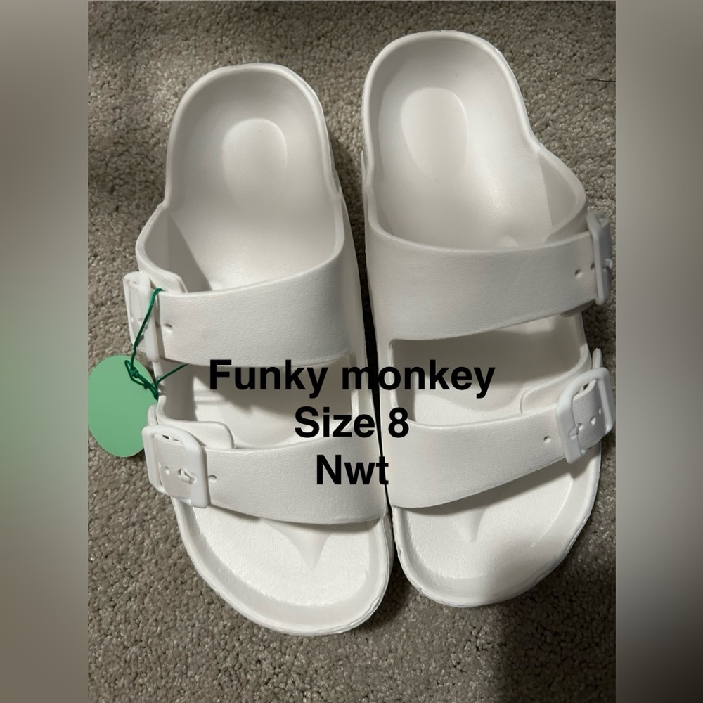 White Slide Sandals